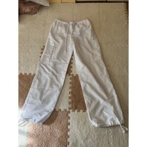 White Cargo Jogger Pants | Urban Groove | Size S | Elastic Waist